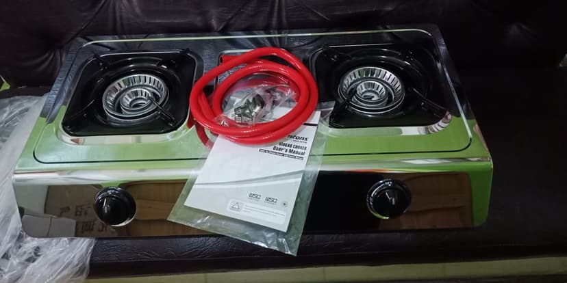 Biogas Double Burner Stove – Ntons (Stainless Steel)